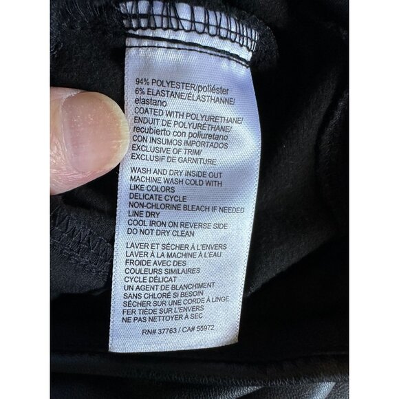 Rafaella Women's Vegan Leather Pants Slacks Sz14 Black Comfort Fit Stretch Waist - Picture 7 of 13